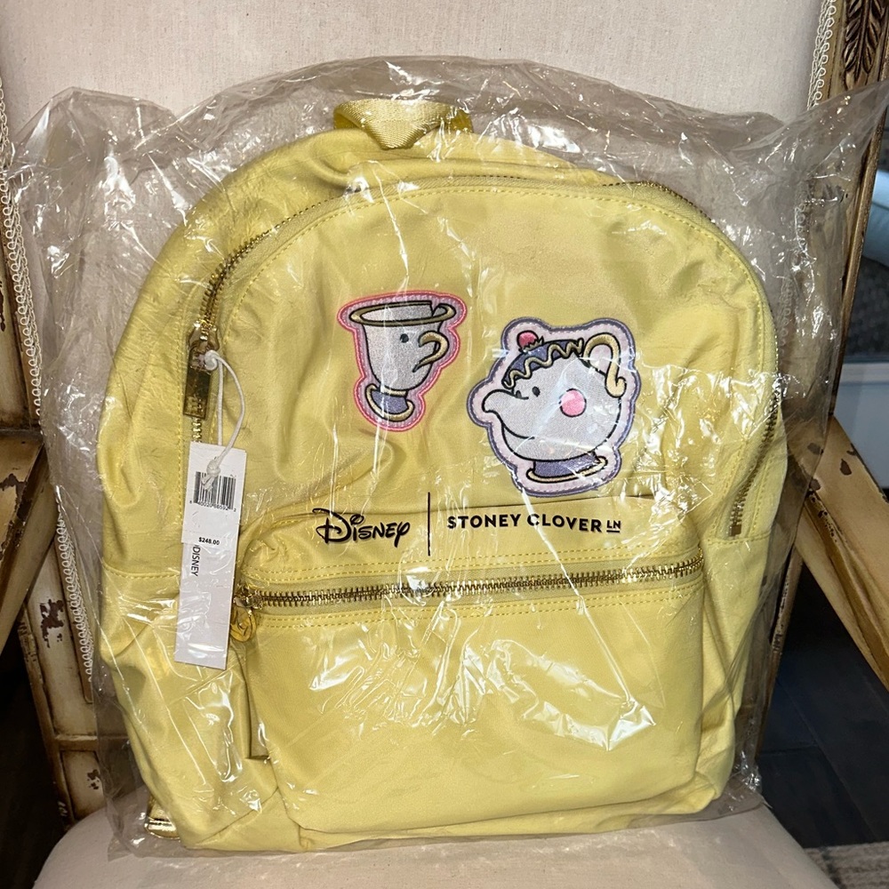✨NWT✨ Disney Parks 2022 Stoney Clover Ln Beauty & The Beast Yellow Backpack - Picture 7 of 9